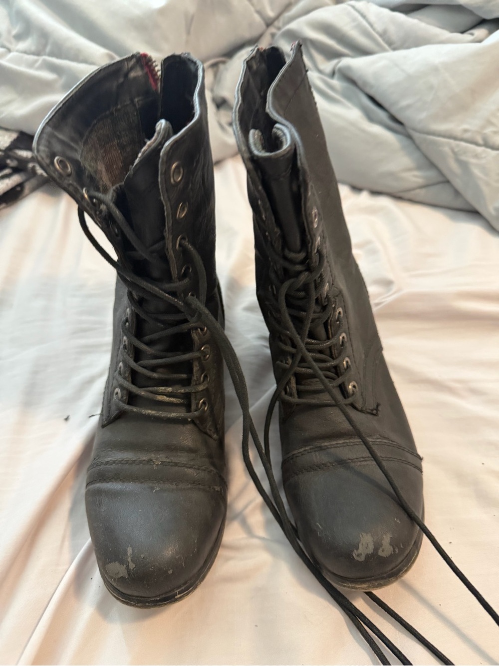 Woman’s Black Lace-Up Utility Boots